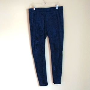 Zac & Rachel royal blue crushed velveteen stretch pants sz L